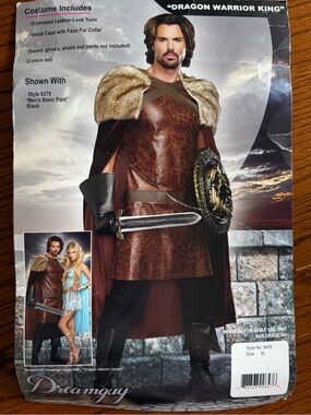 Dreamguy Men’s Dragon Warrior King Costume – XL – 2 Piece Set